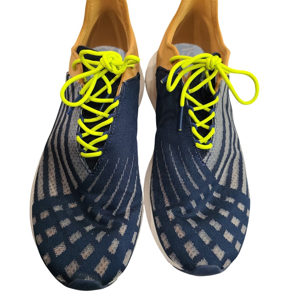 Saysh One Womens 8.5 Running Shoes‎ Navy Mustard Yellow Neon Laces Allyson Felix - Picture 13 of 13